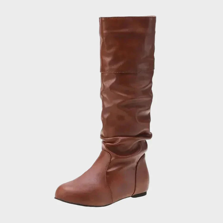 Vasia - Botine Casual cu Toc Mic și Detalii Plisate