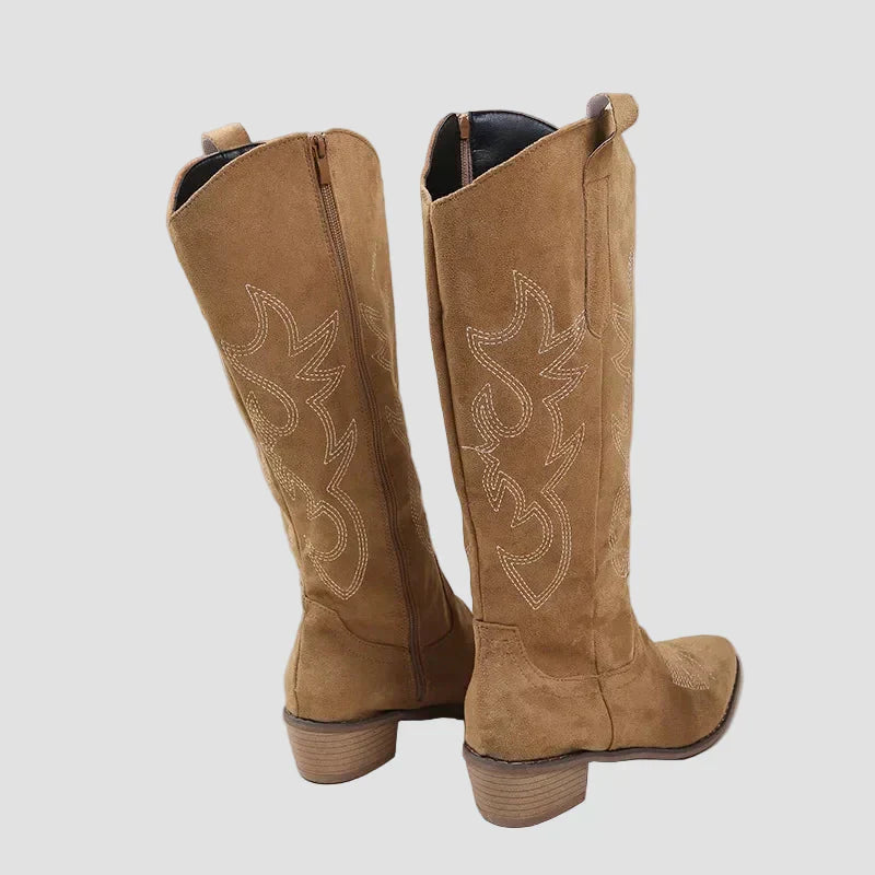 Katerina - Botine Cowboy Western din Suede