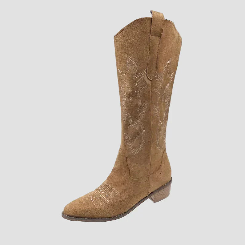 Katerina - Botine Cowboy Western din Suede