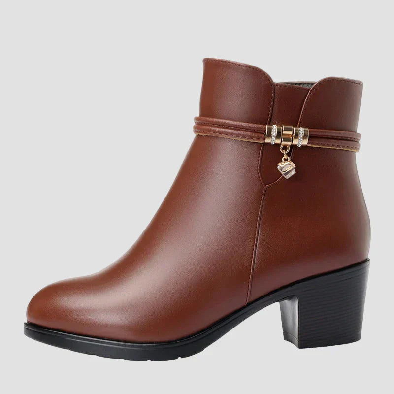Frederica - Botine elegante de iarnă cu închidere cu fermoar