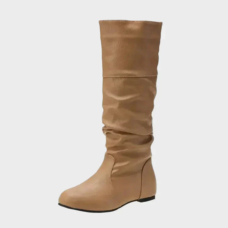 Vasia - Botine Casual cu Toc Mic și Detalii Plisate