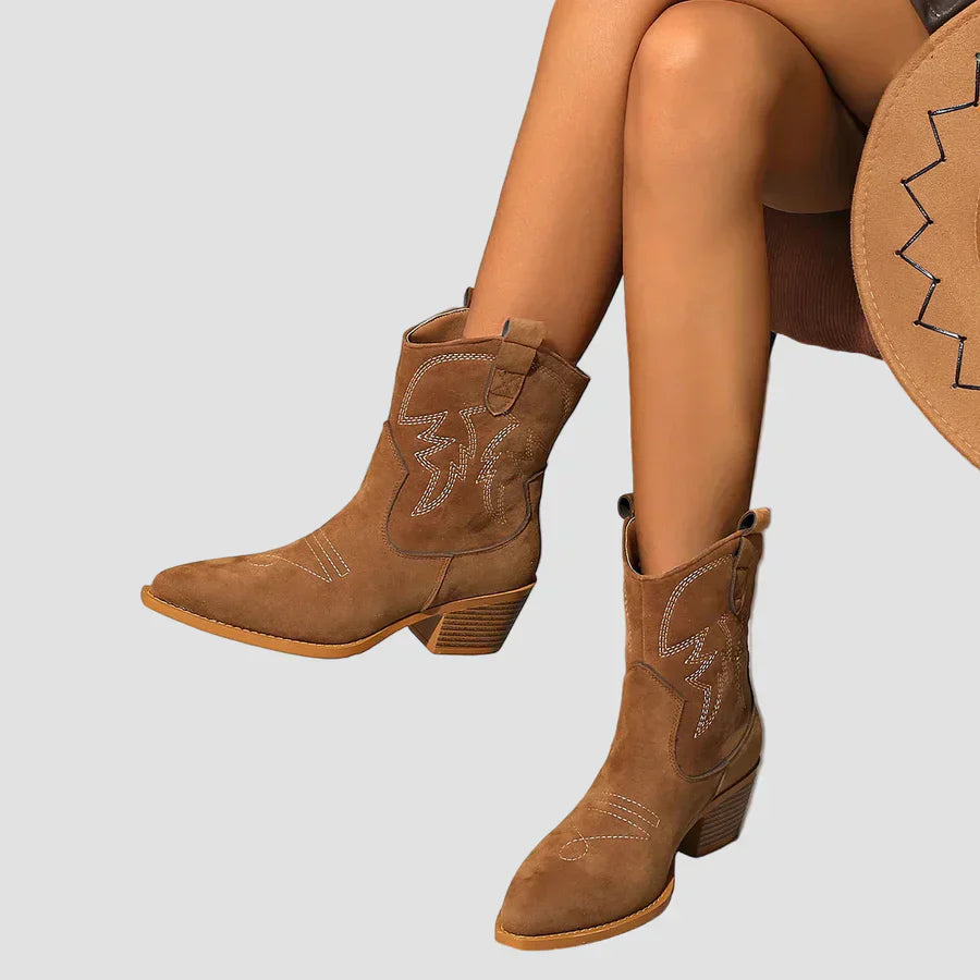 Stilate Botine Western Brodate