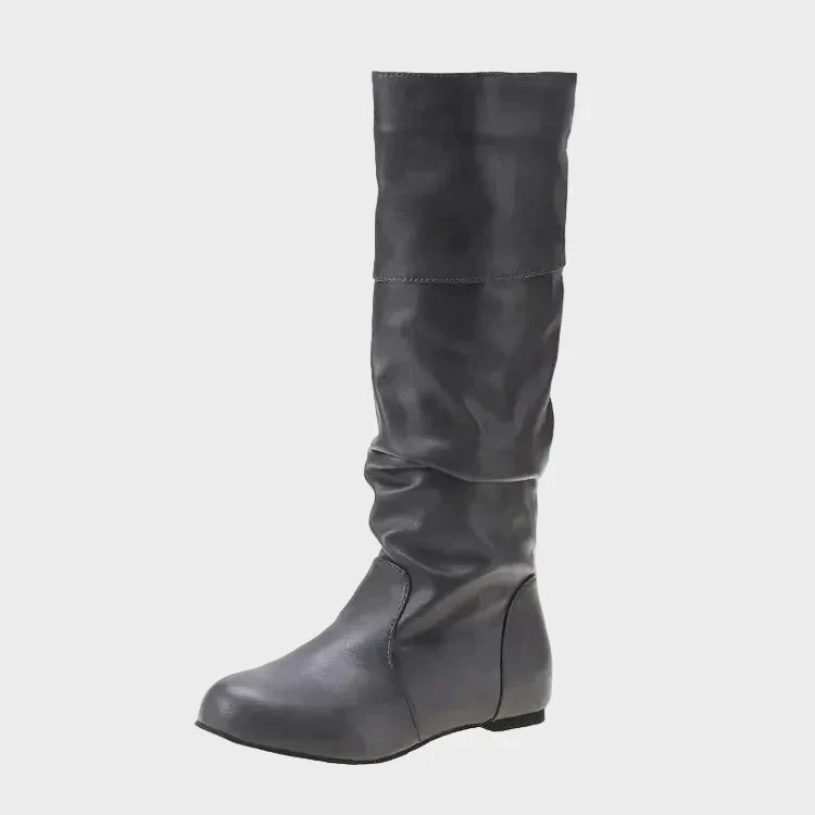 Vasia - Botine Casual cu Toc Mic și Detalii Plisate