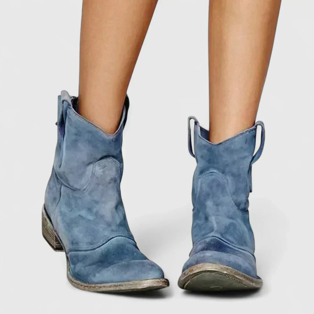 Libertate - Botine cowboy retro, elegante, până la gleznă