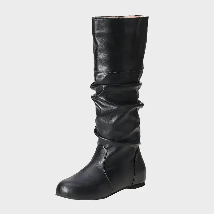Vasia - Botine Casual cu Toc Mic și Detalii Plisate