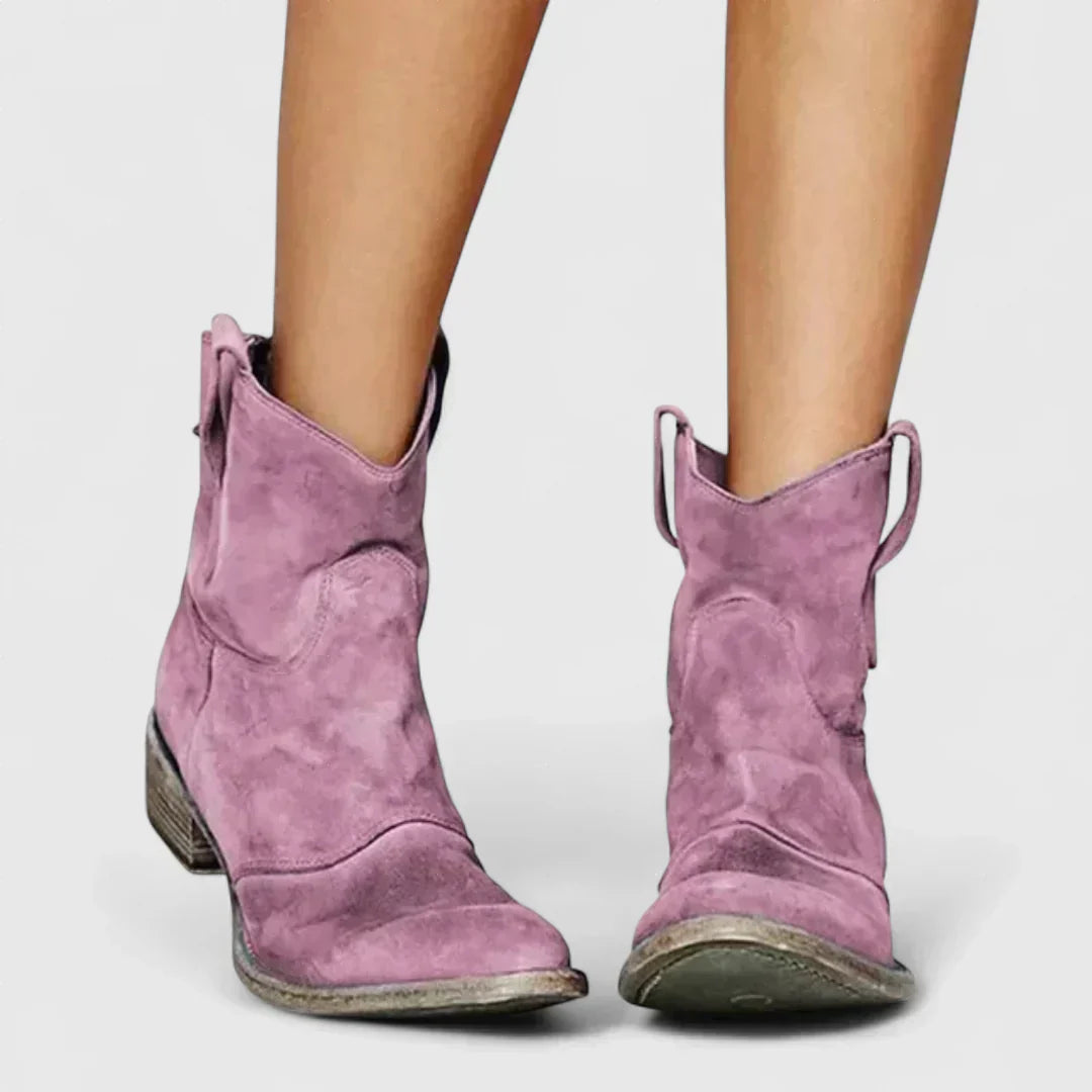 Libertate - Botine cowboy retro, elegante, până la gleznă
