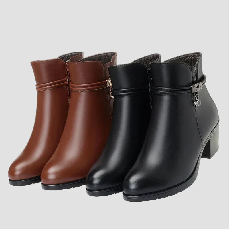Frederica - Botine elegante de iarnă cu închidere cu fermoar