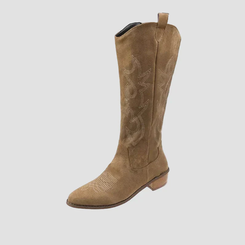 Katerina - Botine Cowboy Western din Suede