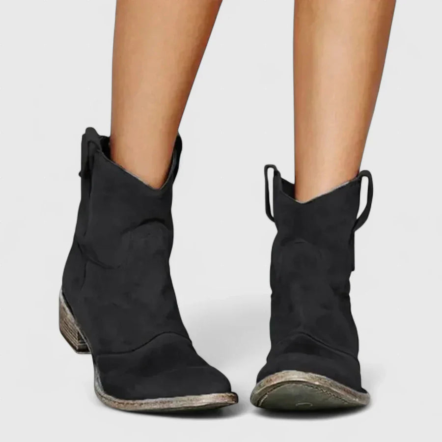 Libertate - Botine cowboy retro, elegante, până la gleznă