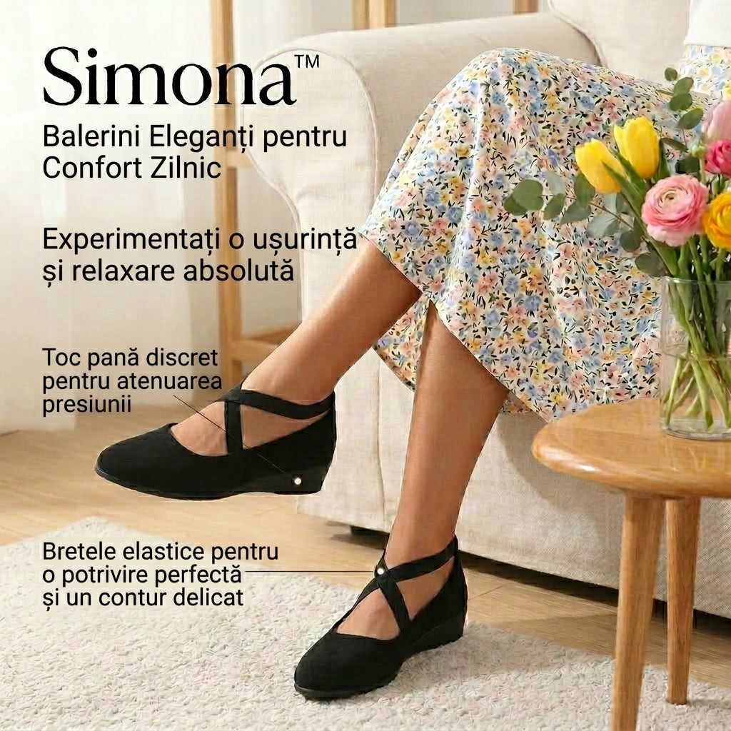 Simona – Balerini Eleganți cu Toc Până și Suport Anatomic