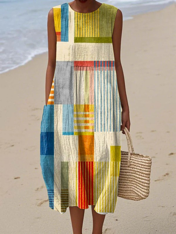 Rochie Midi cu Design Geometric Eve™