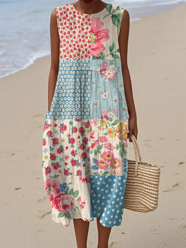 Anna™ Midi Patchwork Dress