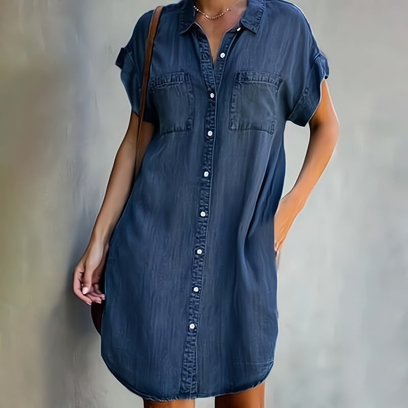 Elen™ | Rochie tip cămașă cu nasturi