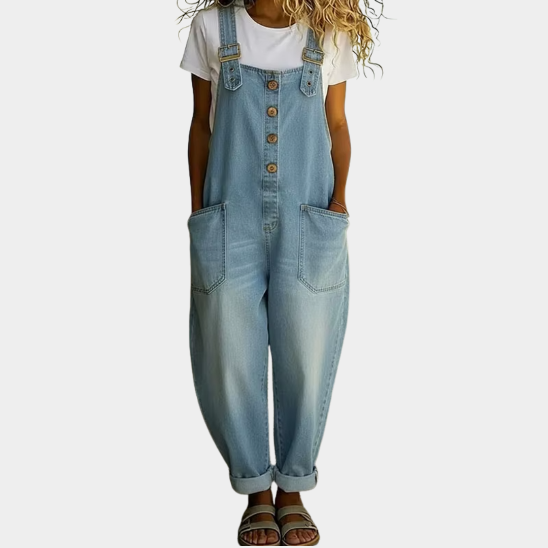 Mae™ | Salopetă vintage din bumbac moale cu aspect de denim