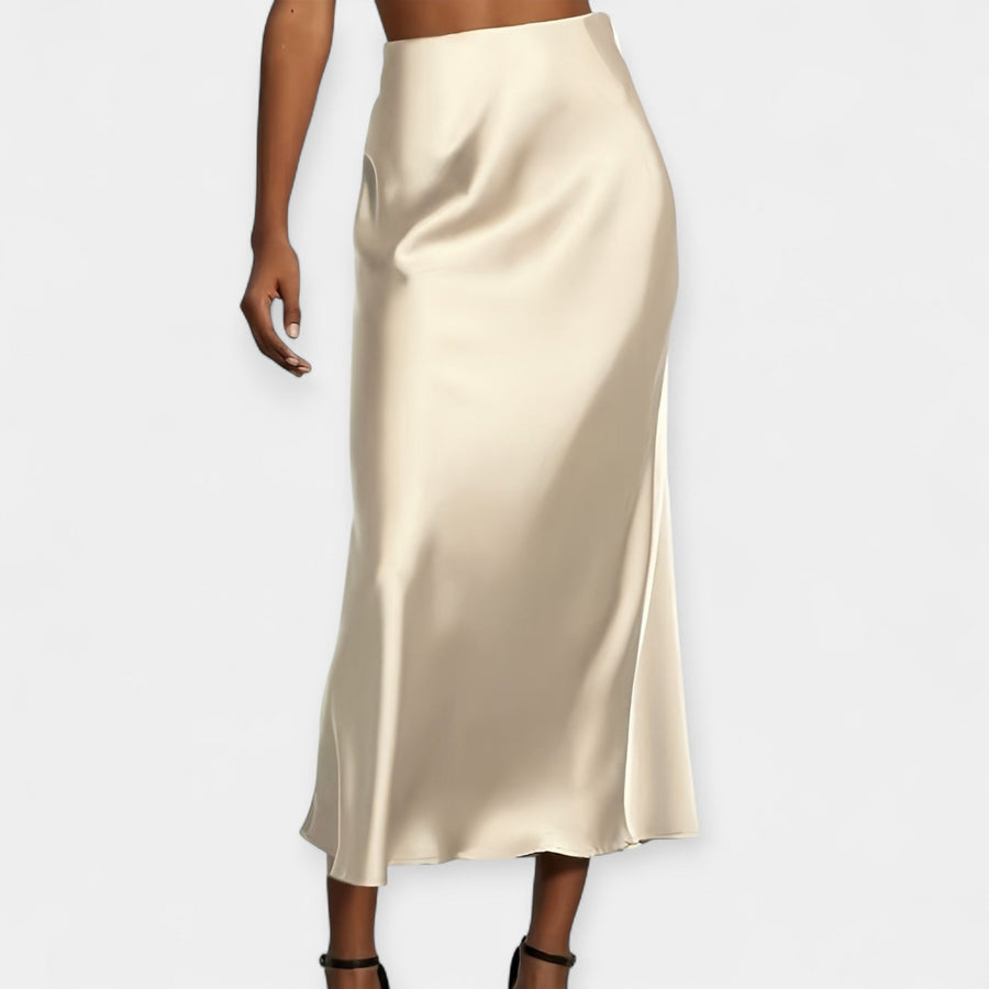 Fustă Midi Elegantă cu Talie Înaltă