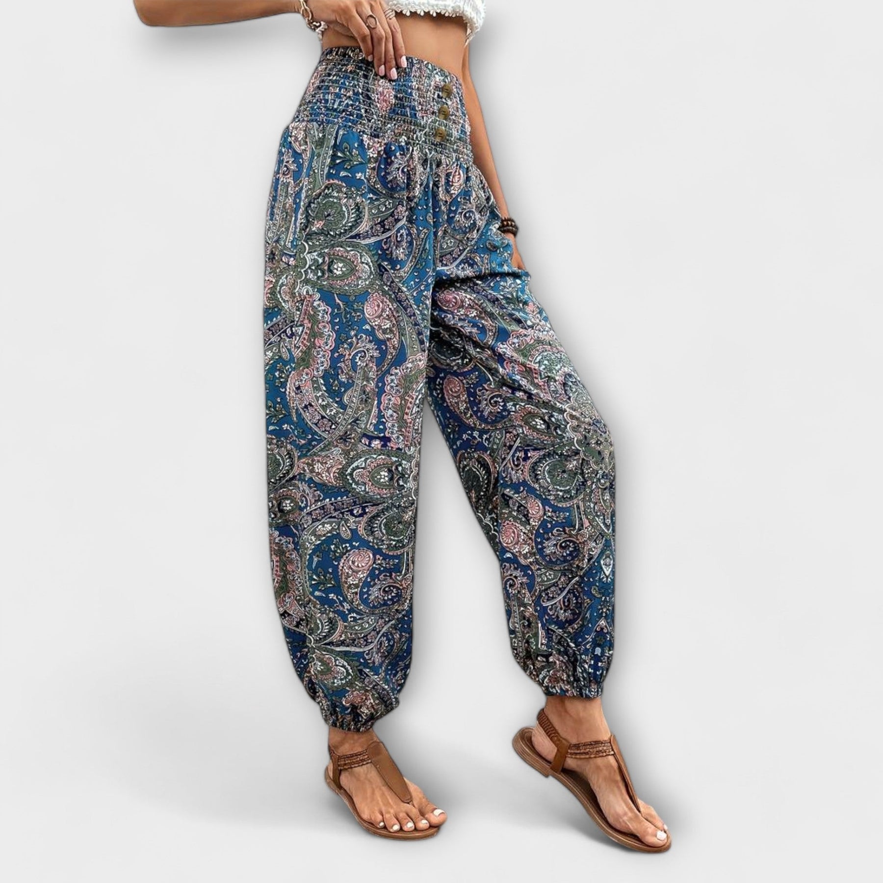 Scarlet - Pantaloni cu Design Etnic