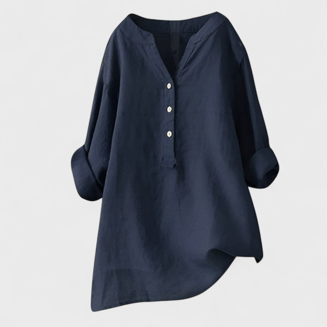 Freja - Cămașă Elegantă cu Butoni pentru Confort