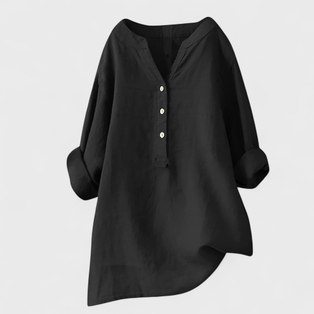 Freja - Cămașă Elegantă cu Butoni pentru Confort