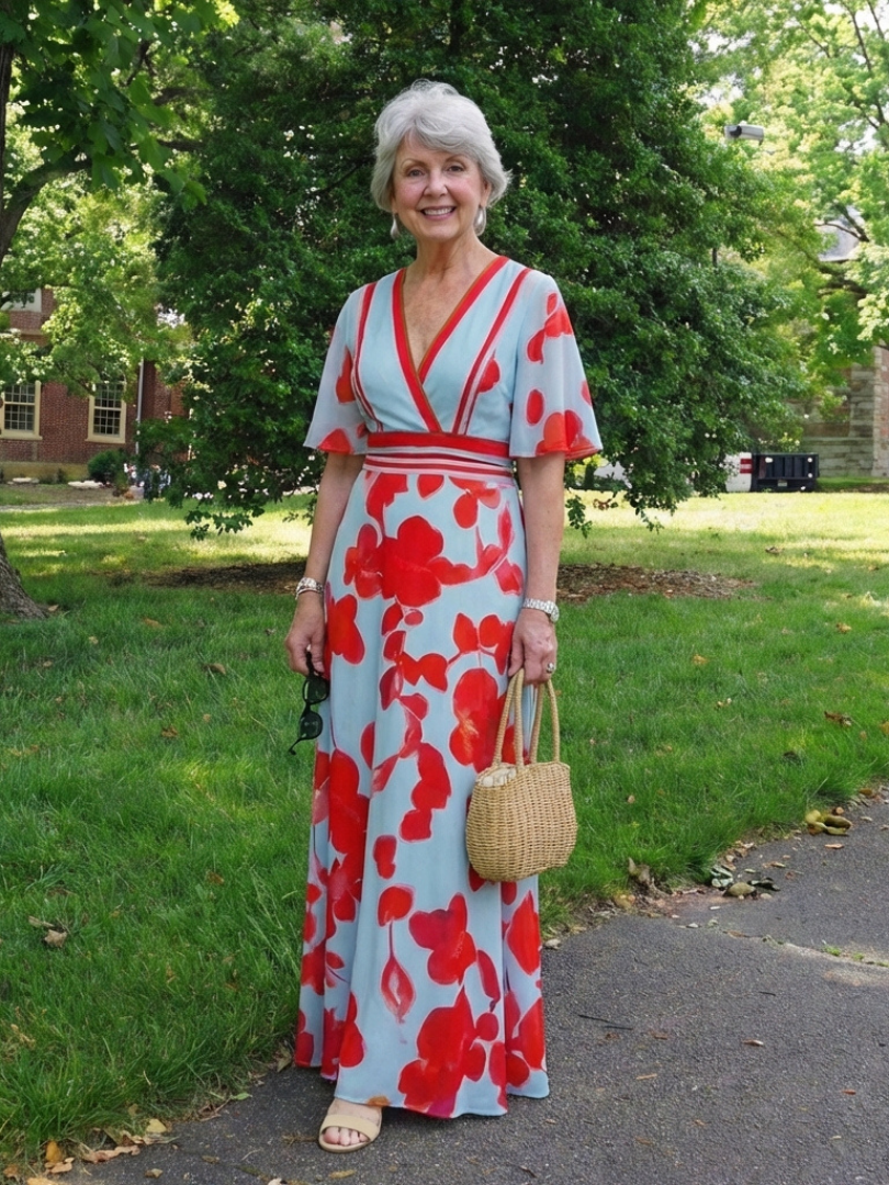 Corinne | Rochie scurtă cu decolteu în V și imprimeu floral