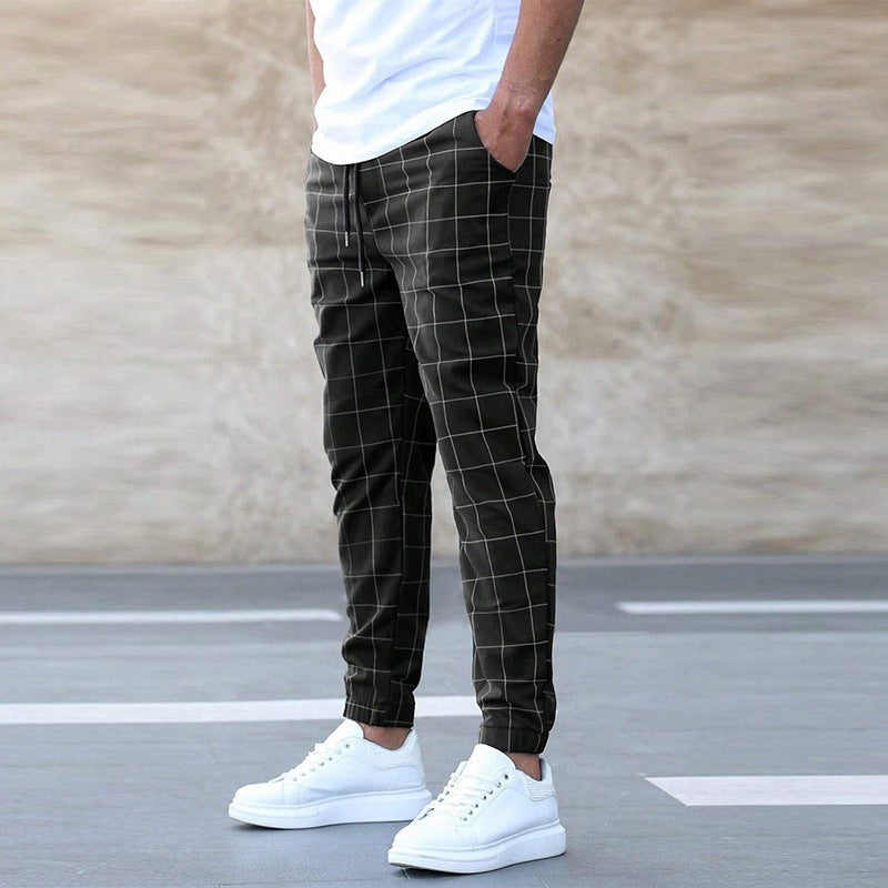 Shane | Pantaloni Jogger Eleganți cu Model Caro