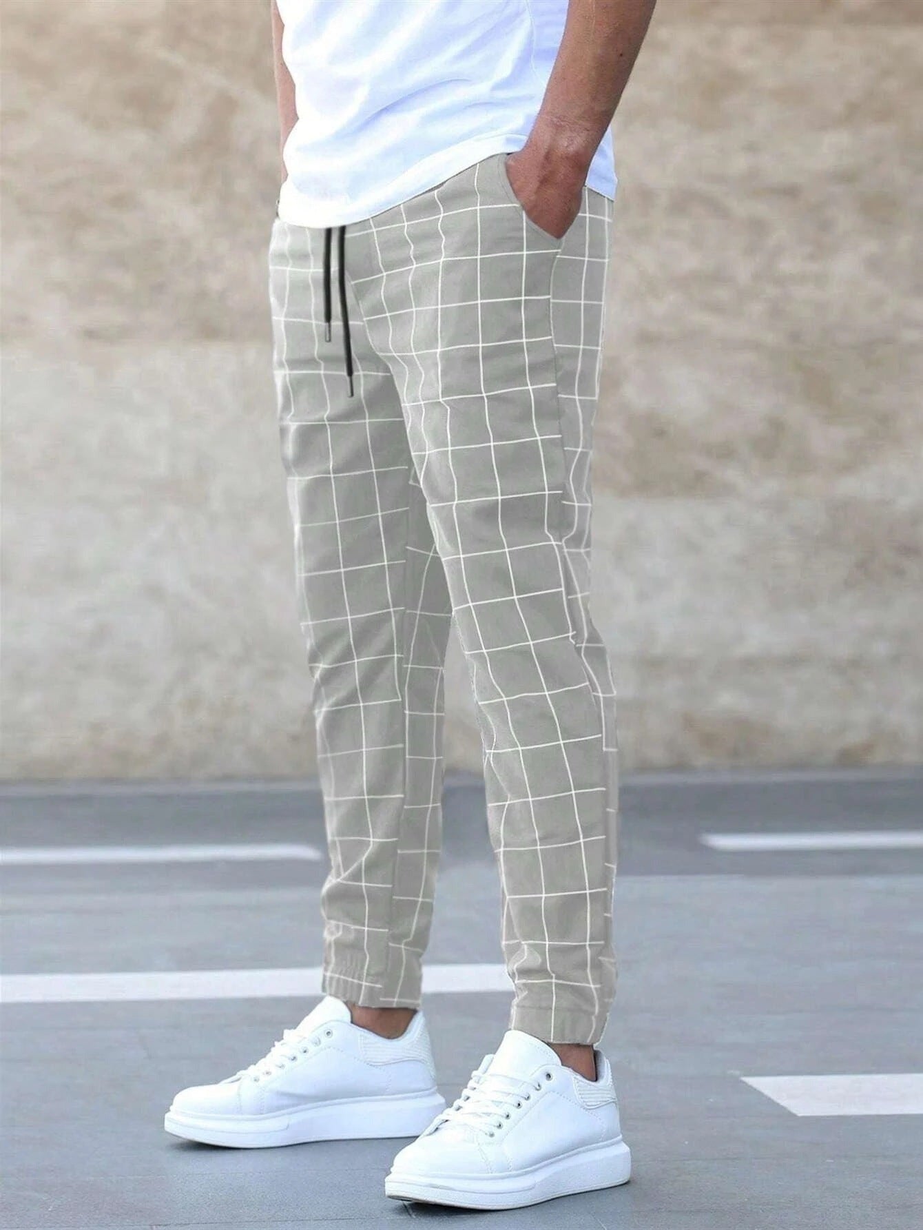 Shane | Pantaloni Jogger Eleganți cu Model Caro