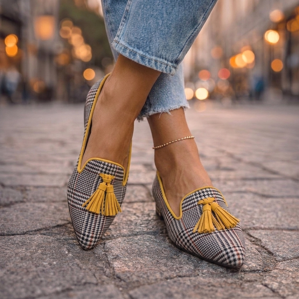Livia | Balerini din suede cu ciucuri