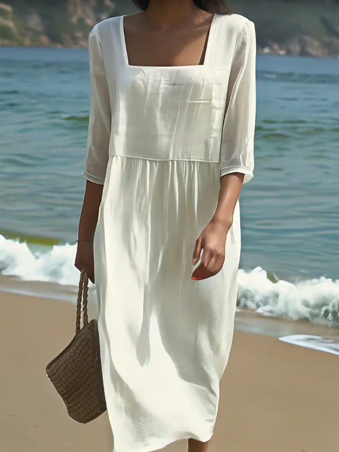 Rochie din in natural