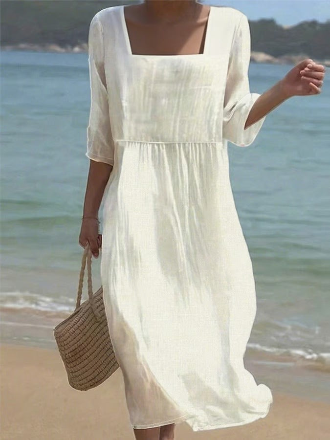 Rochie din in natural