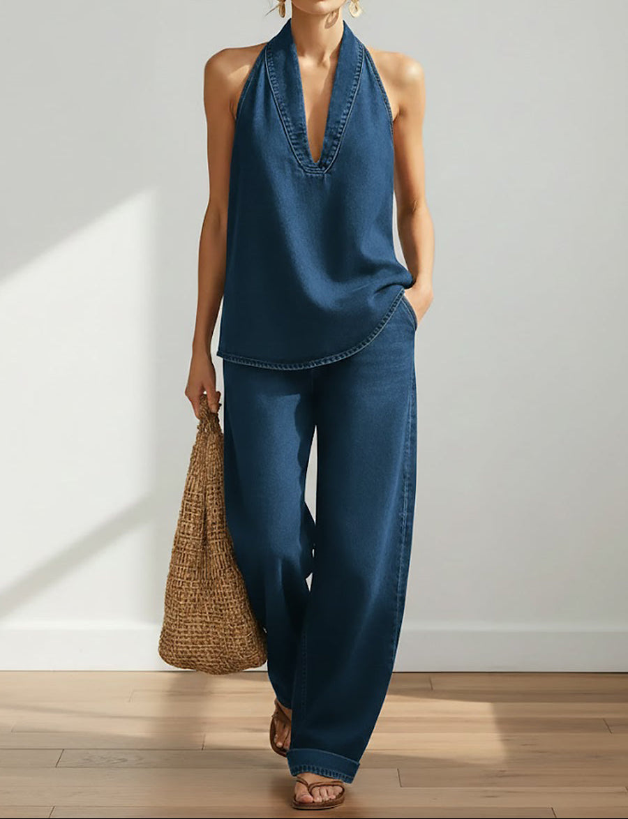 Ivy™ | Set de două piese din denim vintage