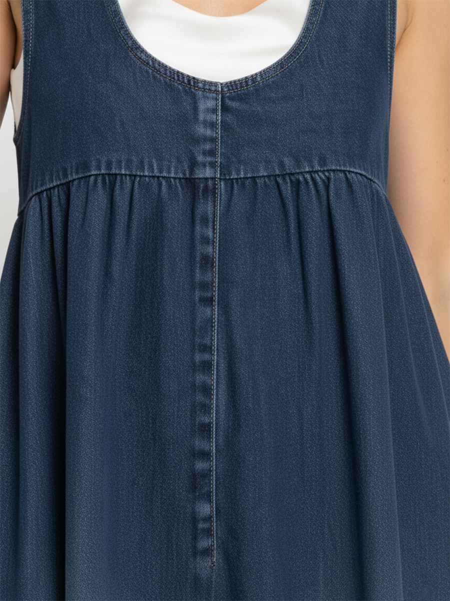 Karen™ | Rochie lungă din denim uzat