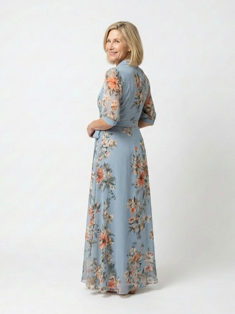 Elowen | Rochie maxi cu decolteu în V cu imprimeu floral
