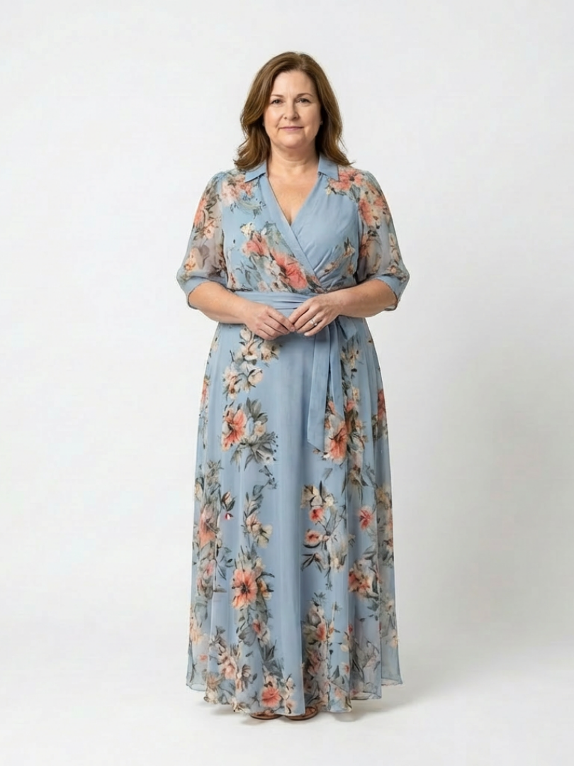 Elowen | Rochie maxi cu decolteu în V cu imprimeu floral