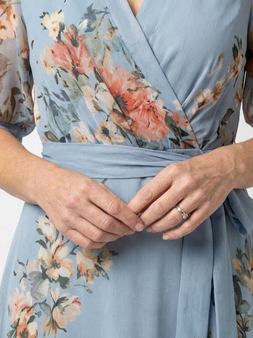 Elowen | Rochie maxi cu decolteu în V cu imprimeu floral